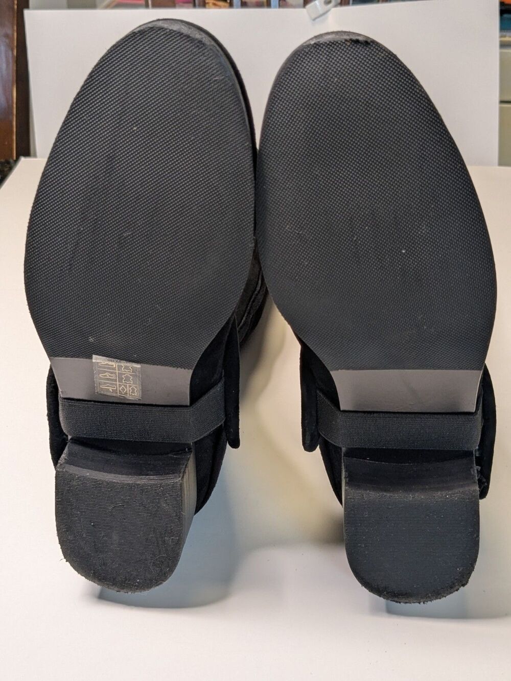 Tory Burch Milburn Convertible Riding Boots Womens 7 Black Leather Suede Knee Hi - Picture 7 of 16